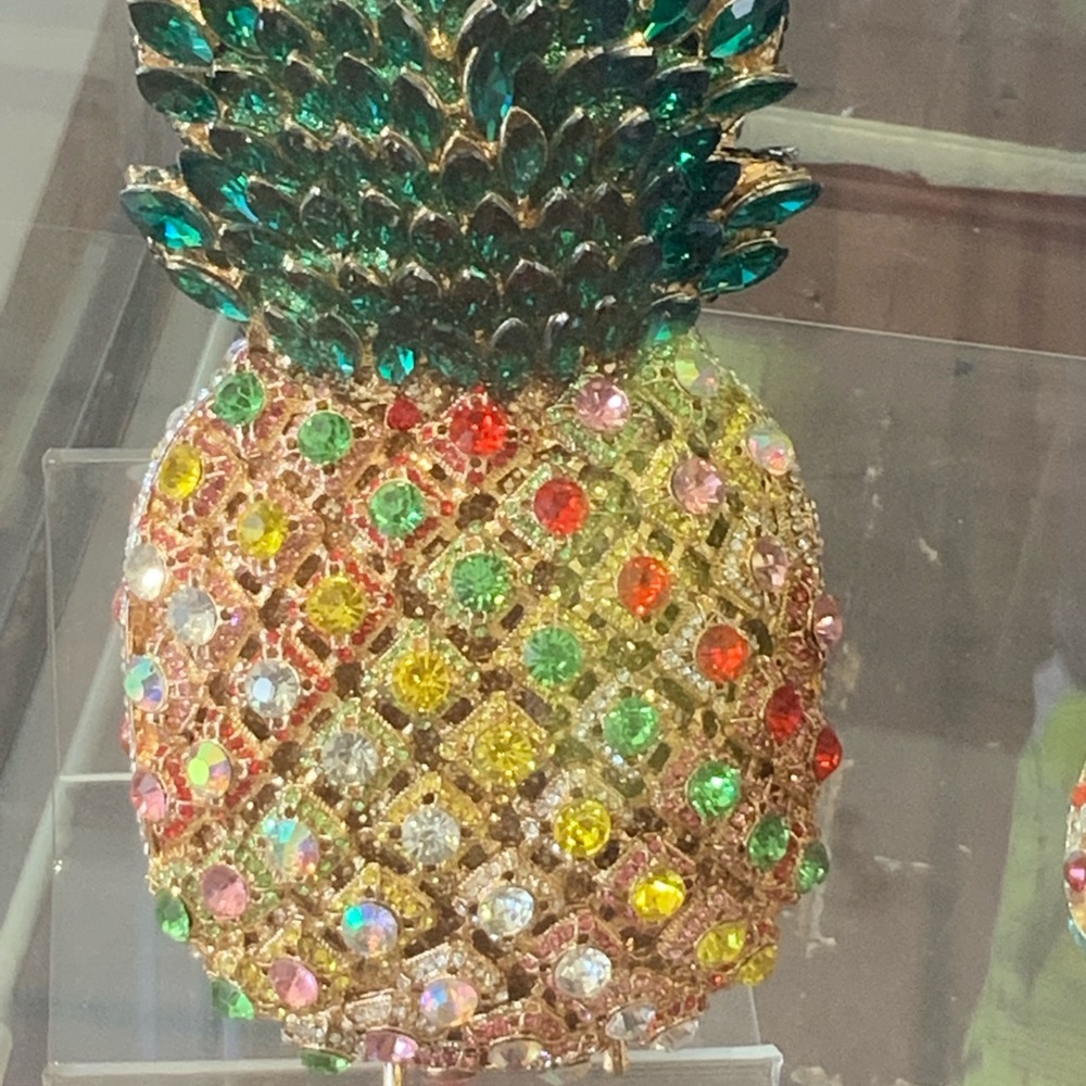 Multi colored bling pineapple purse